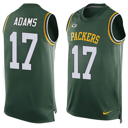 Men's Limited Davante Adams Nike Jersey Green - #17 Player Name & Number Tank Top NFL Green Bay Packers